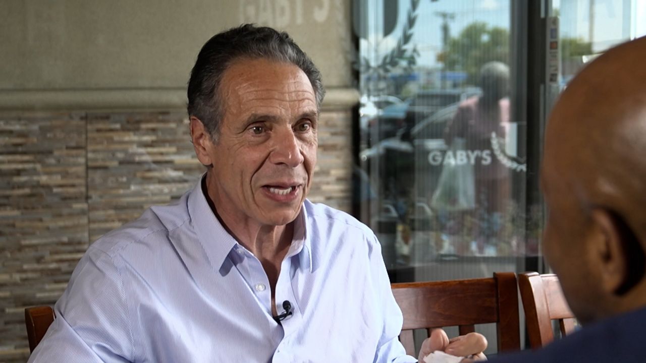 Former Gov. Andrew Cuomo spoke with NY1 exclusively. (Spectrum News NY1/Richard Agostinoni)