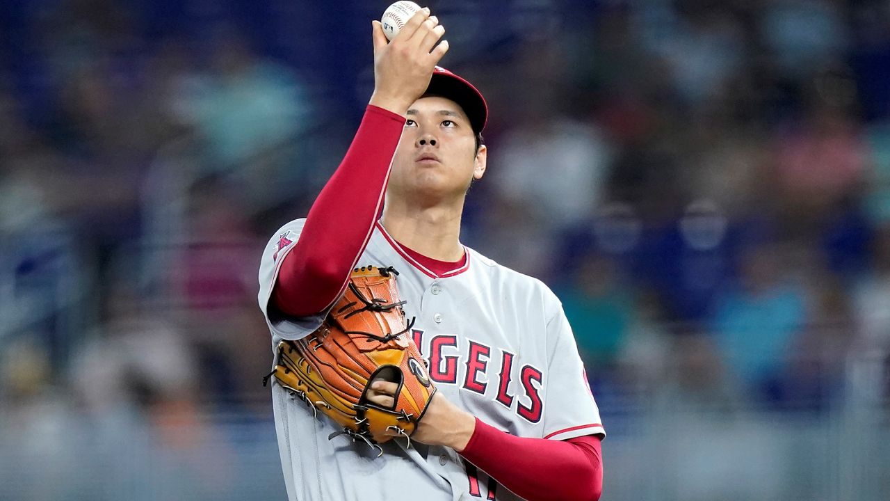 Ohtani pitches 7 innings, reaches base 5 times as Angels beat