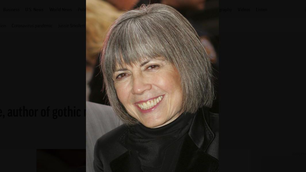 In this April 25, 2006, file photo, writer Anne Rice arrives to the opening night of the new Broadway musical "Lestat," in New York. Rice, the gothic novelist widely known for her bestselling novel "Interview with the Vampire," died late Saturday, Dec. 11, 2021, at the age of 80. Rice died due to complications from a stroke, her son Christopher Rice announced on her Facebook page and his Twitter page. (AP Photo/Dima Gavrysh, File)