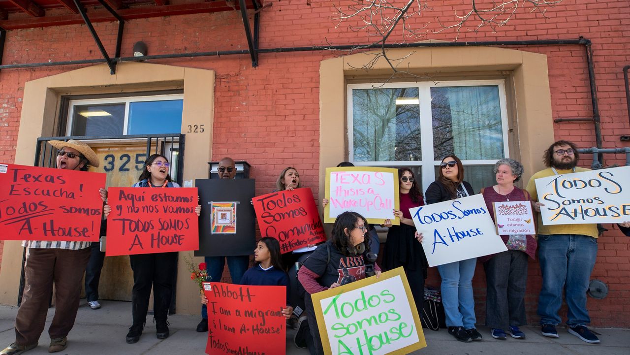 Local residents demonstrate their support for Annunciation House, Feb. 23, 2024, in El Paso, Texas. (AP Photo/Andres Leighton, File)