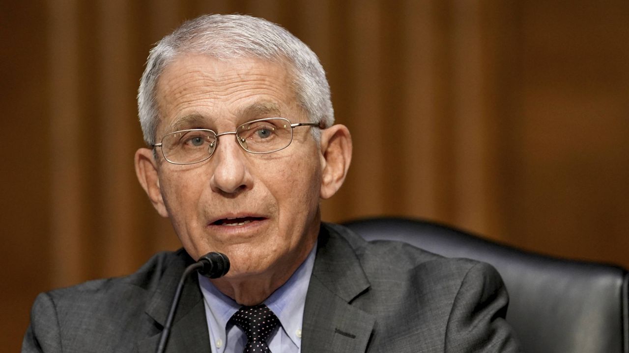 Dr. Anthony Fauci speaks during a Senate Health, Education, Labor and Pensions Committee hearing May 11. (Greg Nash/Pool via AP)