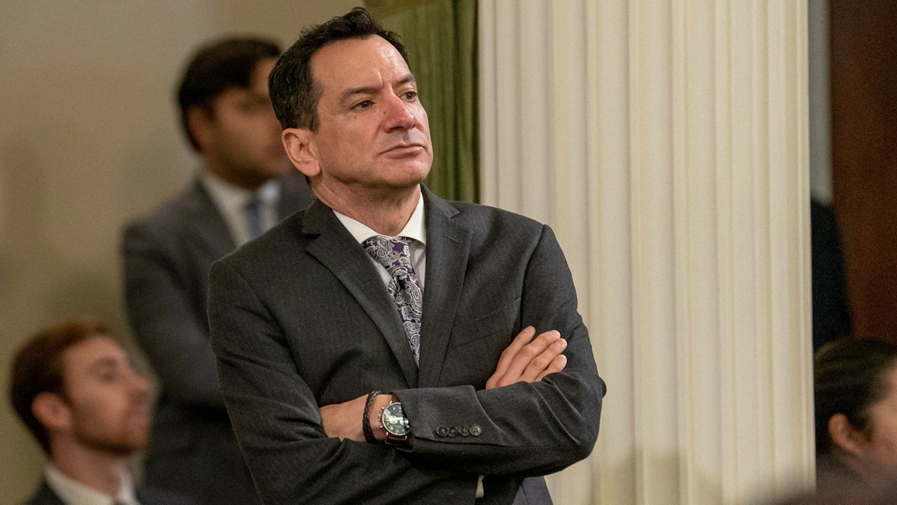 California Assembly Speaker Anthony Rendon watches lawmakers debate a bill in the state Capitol in Sacramento, Calif., on June 1, 2023. (AP Photo/Rich Pedroncelli, File)