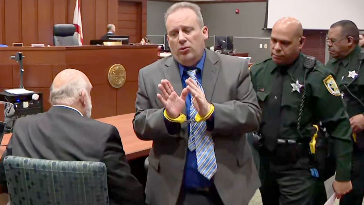 Anthony Todt is led from the courtroom Thursday after receiving four life sentences for killing his wife and children in January of 2020. (Spectrum News)