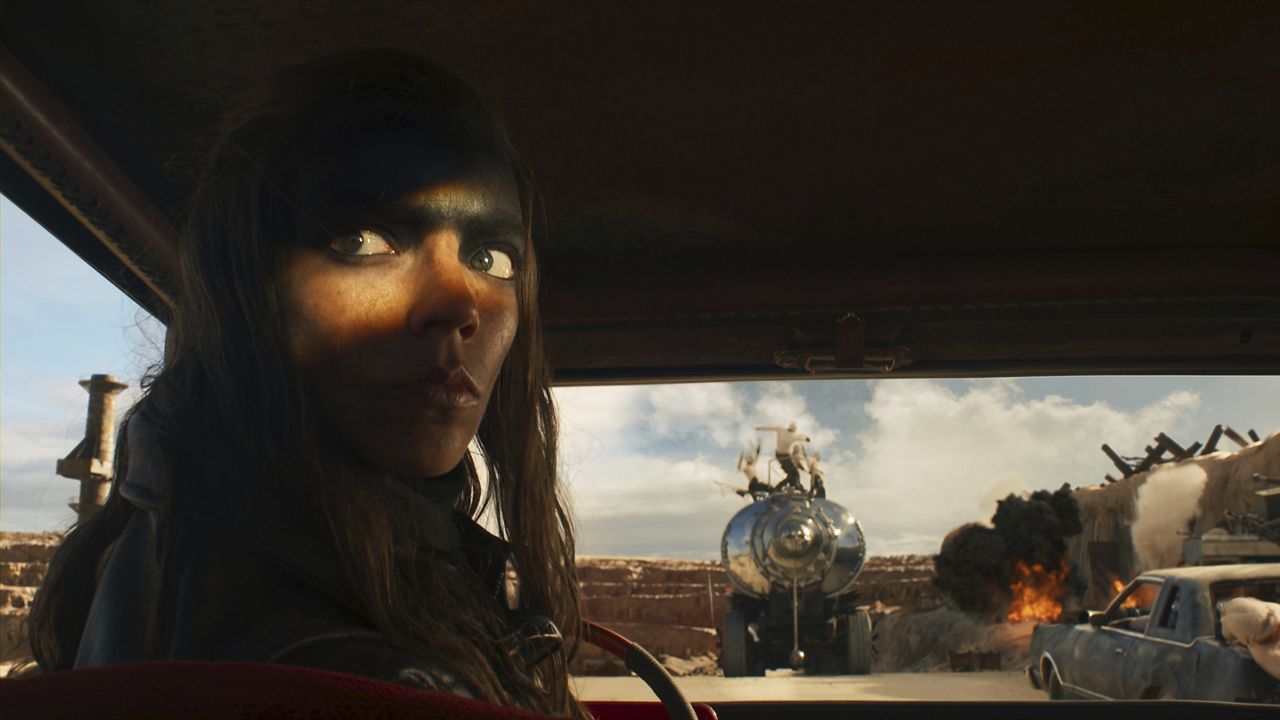 This image released by Warner Bros. Pictures shows Anya Taylor-Joy in a scene from "Furiosa: A Mad Max Saga." (Warner Bros. Pictures via AP)