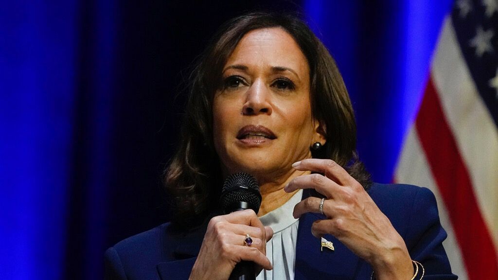 Vice President Kamala Harris talks about climate change at Georgia Tech on Wednesday, Feb. 8, 2023, in Atlanta. (AP Photo/John Bazemore)