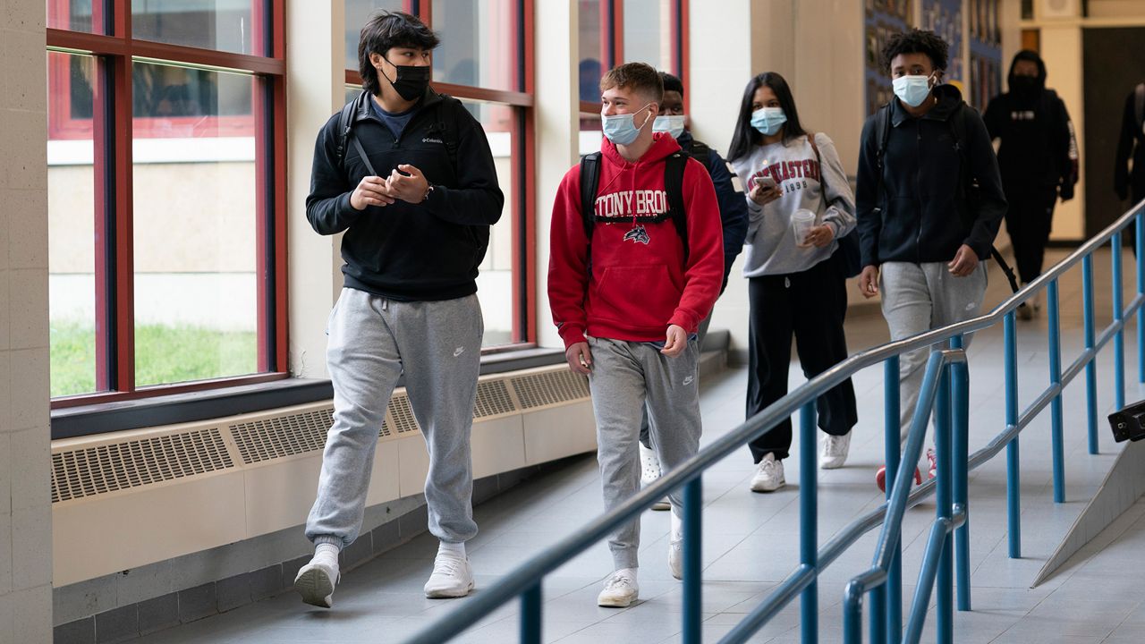 Students wearing masks