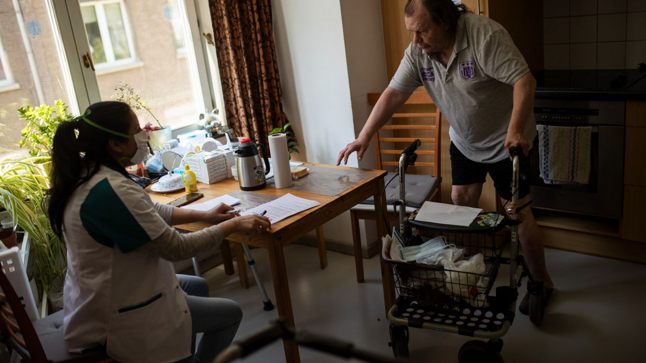 Home health worker with her patient