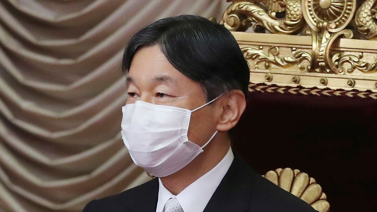 Japan's Emperor Naruhito attends a session at the upper house of Parliament in Tokyo. (AP Photo/Koji Sasahara)