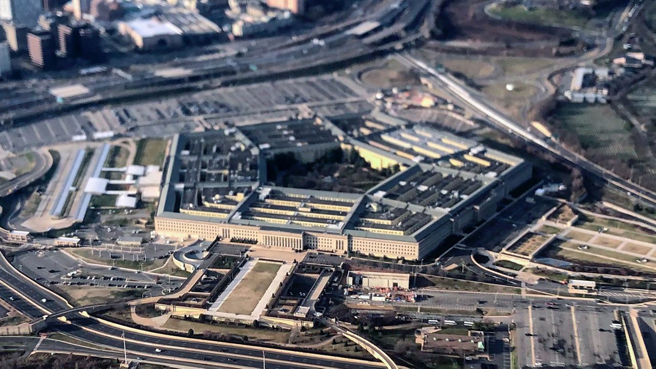 The Pentagon is seen in this aerial view made through an airplane window in Washington, Jan. 26, 2020. Reports of sexual assaults across the U.S. military jumped by 13% last year, driven by significant increases in the Army and the Navy as bases began to move out of pandemic restrictions and public venues opened back up. (AP Photo/Pablo Martinez Monsivais, File)