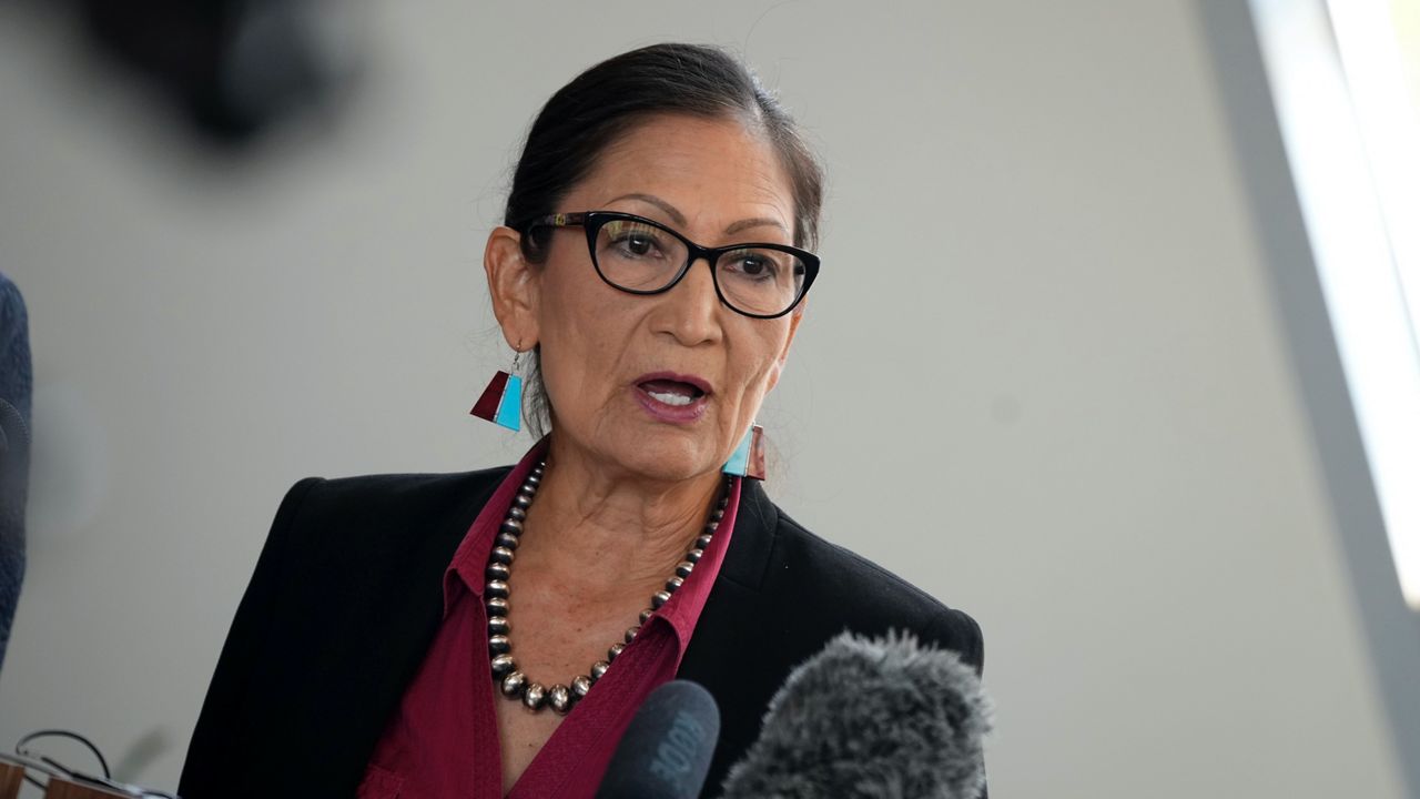 Interior Secretary Deb Haaland, speaks during a news conference on July 22, 2021, in Denver. (AP Photo/David Zalubowski, File)