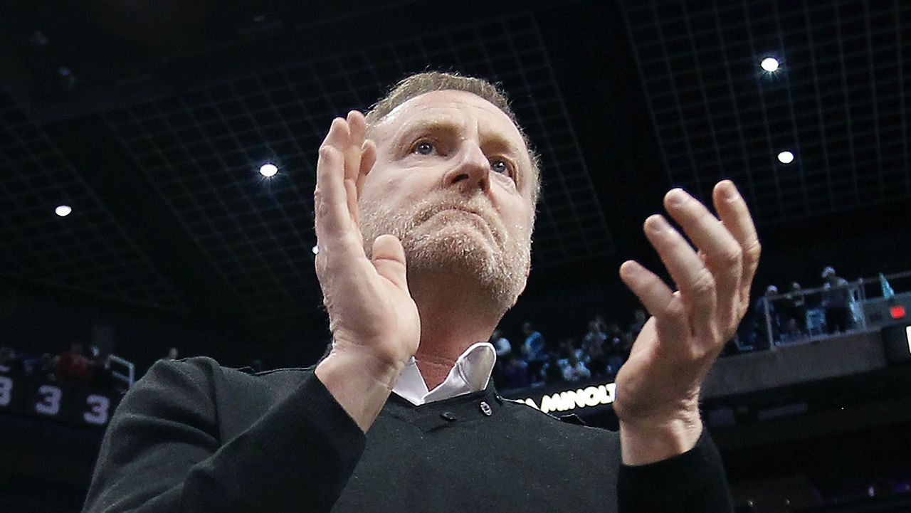 Phoenix Suns owner Robert Sarver applauds the team's 107-99 victory against the Minnesota Timberwolves during an NBA basketball game, Saturday, Dec. 15, 2018, in Phoenix. (AP Photo/Ralph Freso, File)