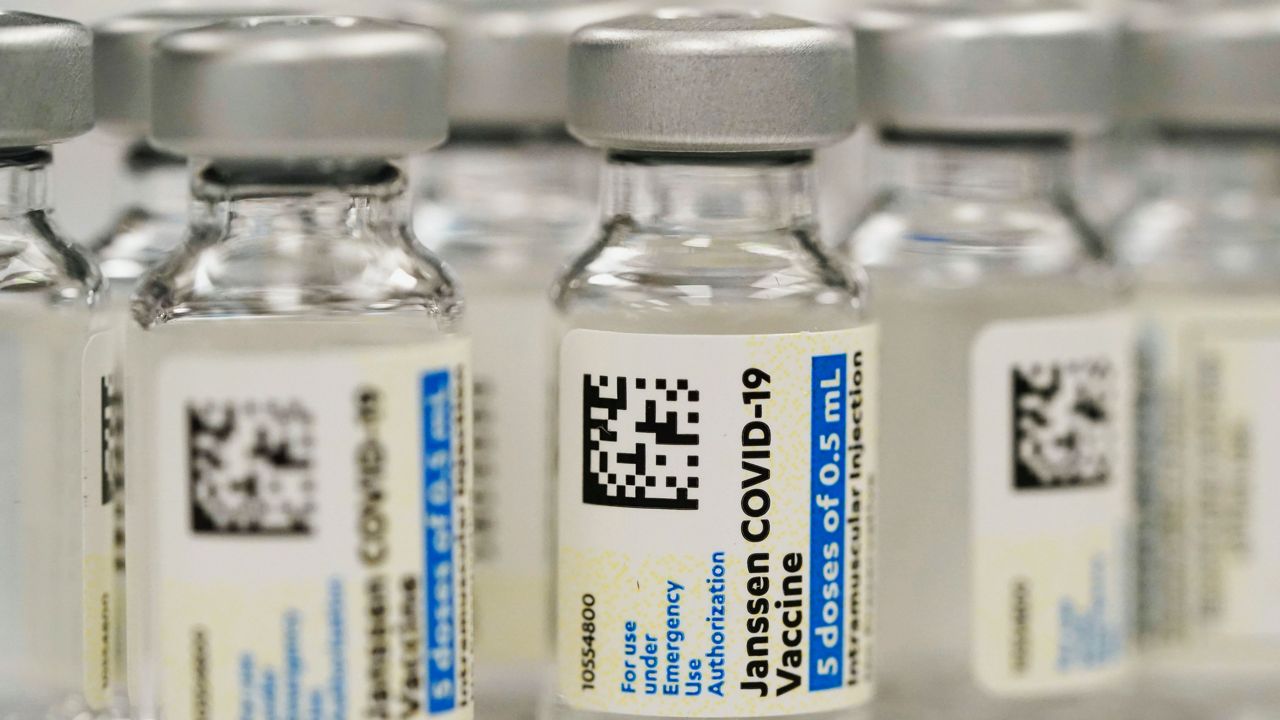 Vials of the Johnson & Johnson COVID-19 vaccine are seen at a pharmacy in Denver on Saturday, March 6, 2021. (AP Photo/David Zalubowski, File)
