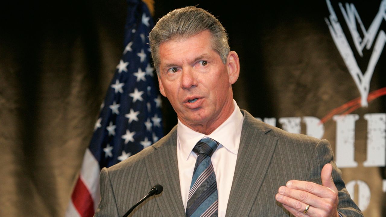 Vince McMahon, chairman of World Wrestling Entertainment, gestures while speaking during a news conference at Madison Square Garden Tuesday, Nov. 21, 2006 in New York. (AP Photo/Frank Franklin II)