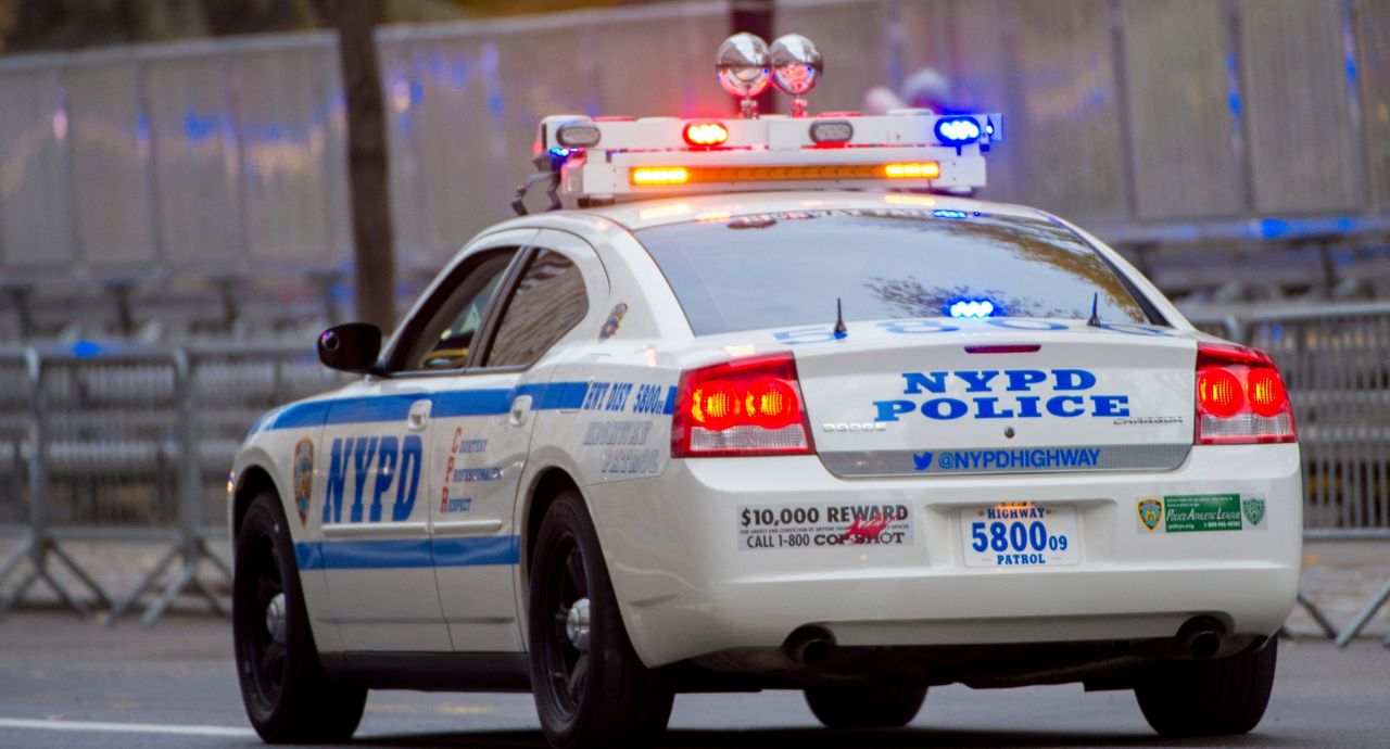 An NYPD police car is seen on Thursday, Nov. 24, 2016 in New York. 