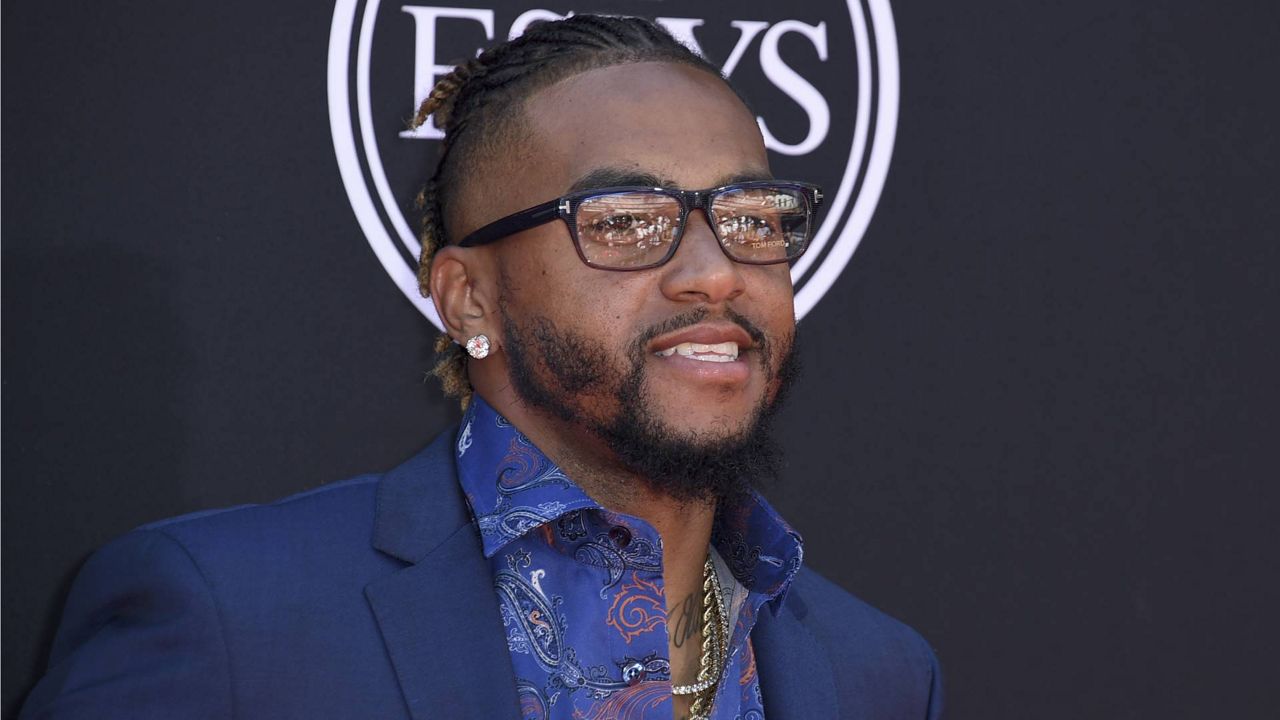 NFL football player DeSean Jackson, of the Tampa Bay Buccaneers, arrives at the ESPYS at the Microsoft Theater on Wednesday, July 12, 2017, in Los Angeles. (Photo by Jordan Strauss/Invision/AP)