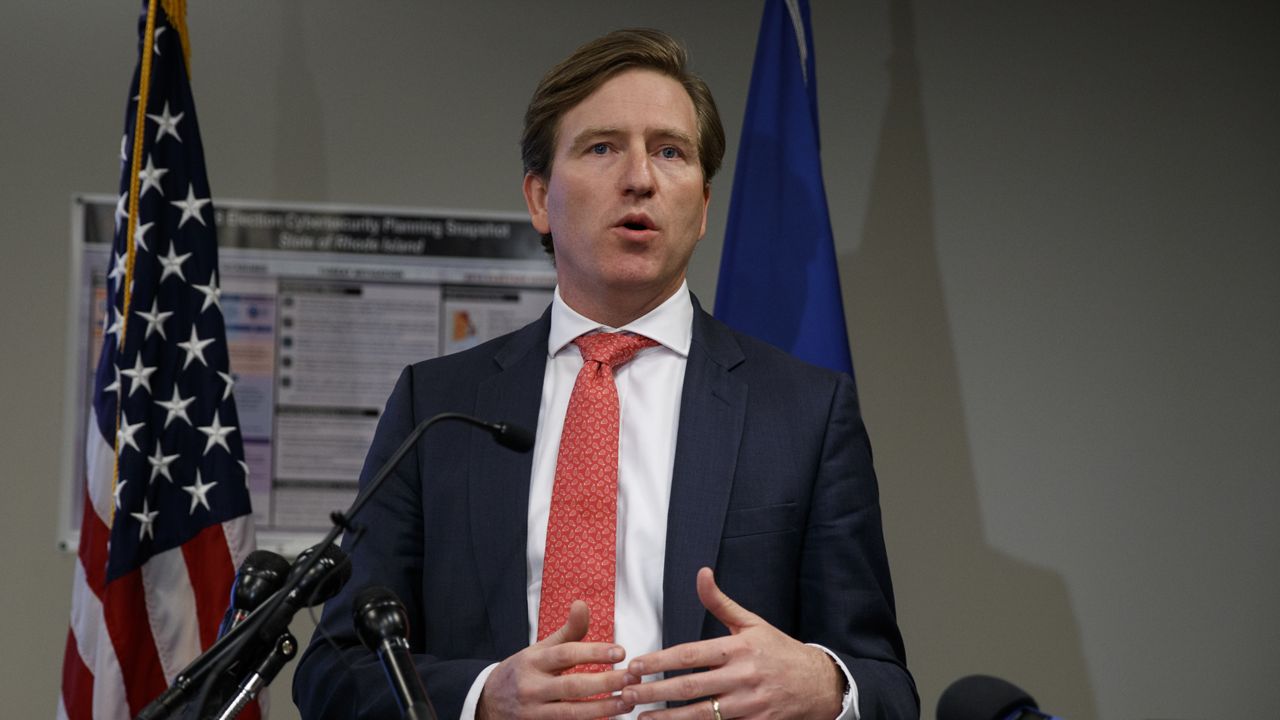 Christopher Krebs, undersecretary of the Department of Homeland Security's National Protection and Programs Directorate, speaks during a news conference on election cyber security, Friday, Oct. 19, 2018, in Arlington, Va. (AP Photo/Evan Vucci)