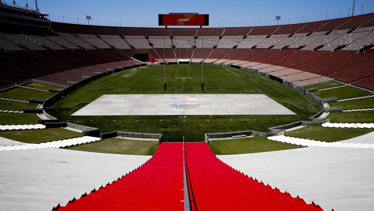 This May 11, 2017 file photo, shows the interior of the Los Angeles Memorial Coliseum in Los Angeles. (AP Photo/Jae C. Hong, File)