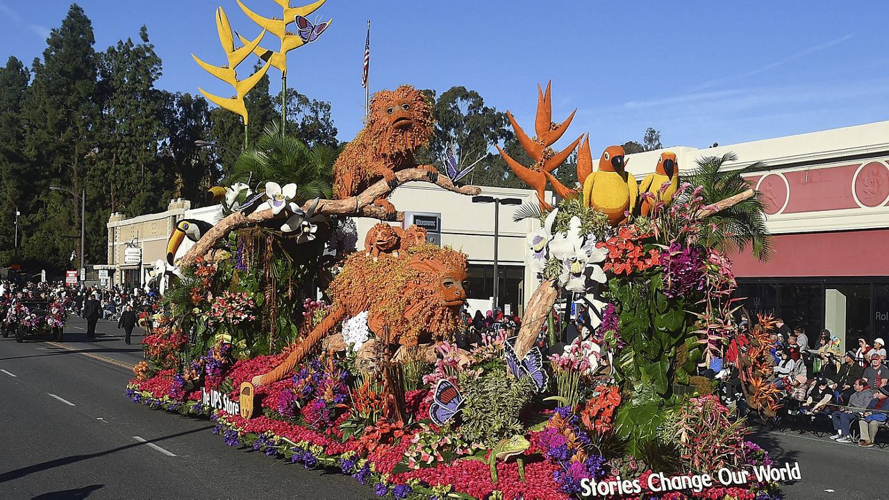 The UPS Store, Inc. float titled Stories Change Our World in support of the Toys for Tots Literary Program won the top, Sweepstakes Award at the Rose Parade on Wednesday, Jan. 1, 2020, in Pasadena, Calif. (Jordan Strauss/AP Images for The UPS Store)