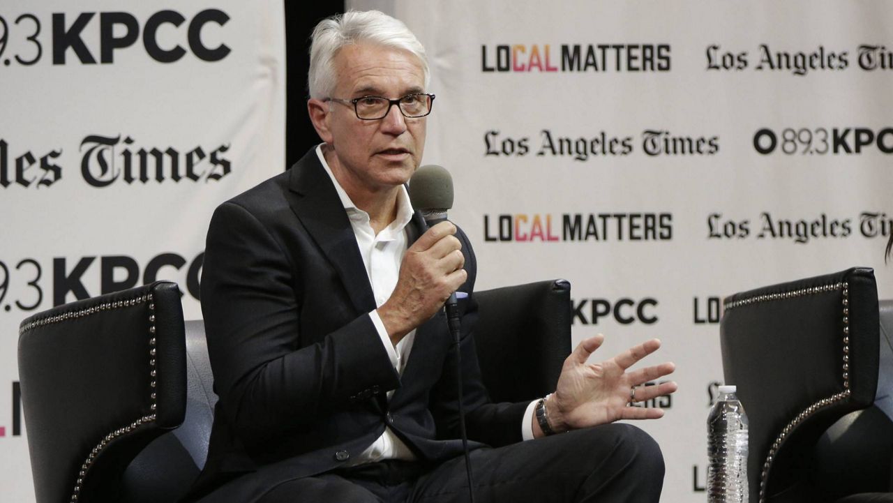 George Gascón participates at the LA District Attorney candidates debate presented by KPCC and LA Times at the Aratani Theatre Japanese American Cultural and Community Center in Los Angeles, Jan. 29, 2020. (AP Photo/Damian Dovarganes)