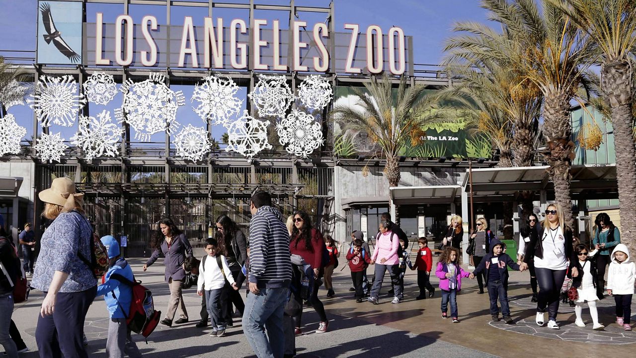 In this Jan. 21, 2016, file photo, school children arrive at the Los Angeles Zoo, in Los Angeles. (AP Photo/Nick Ut,File)