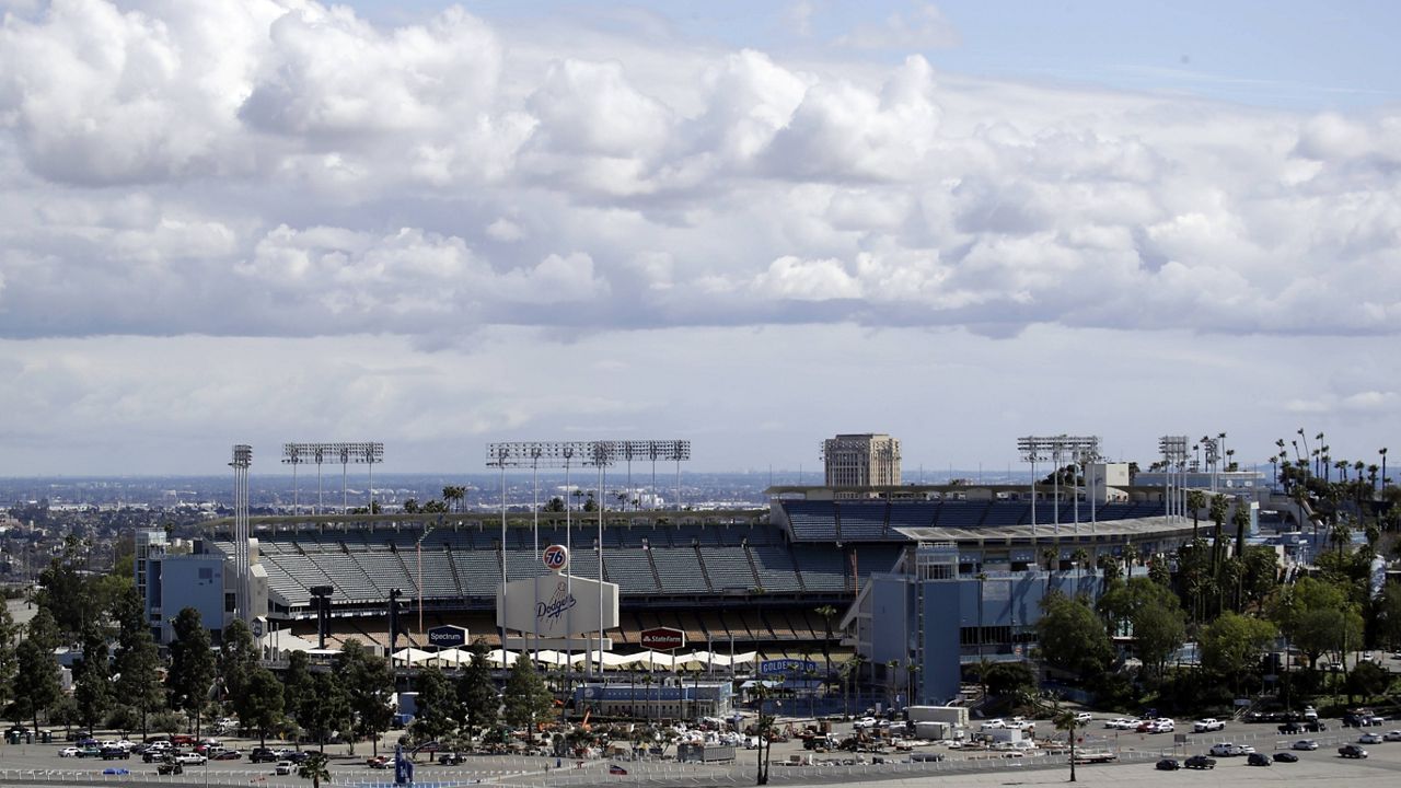 Dodger Stadium will serve as a vote center for the presidential election in November, making the Dodgers the first Major League Baseball team to make their venue available for voting. (AP Photo/Marcio Jose Sanchez)