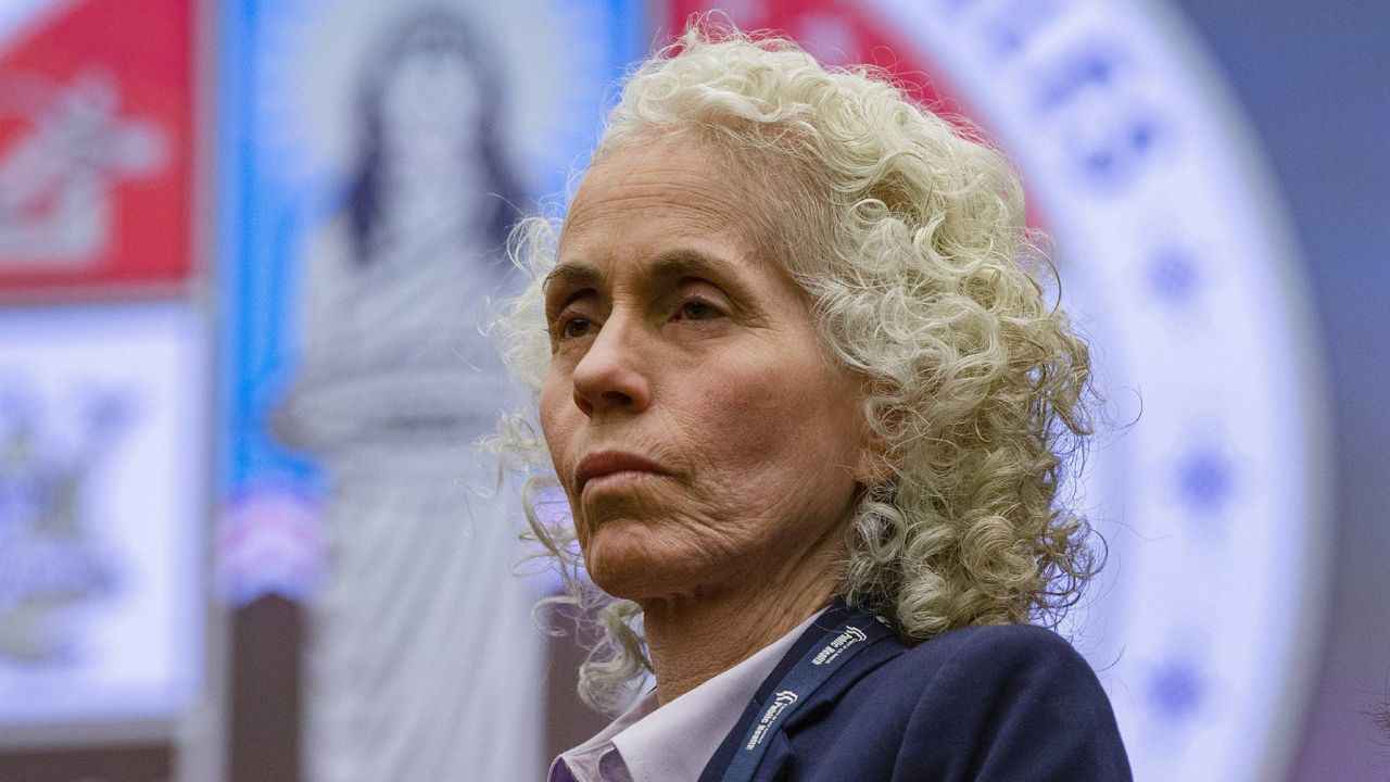 FILE - In this March, 12, 2020 photo, Los Angeles County Public Health Director Barbara Ferrer takes questions at a news conference in L.A. (AP/Damian Dovarganes)