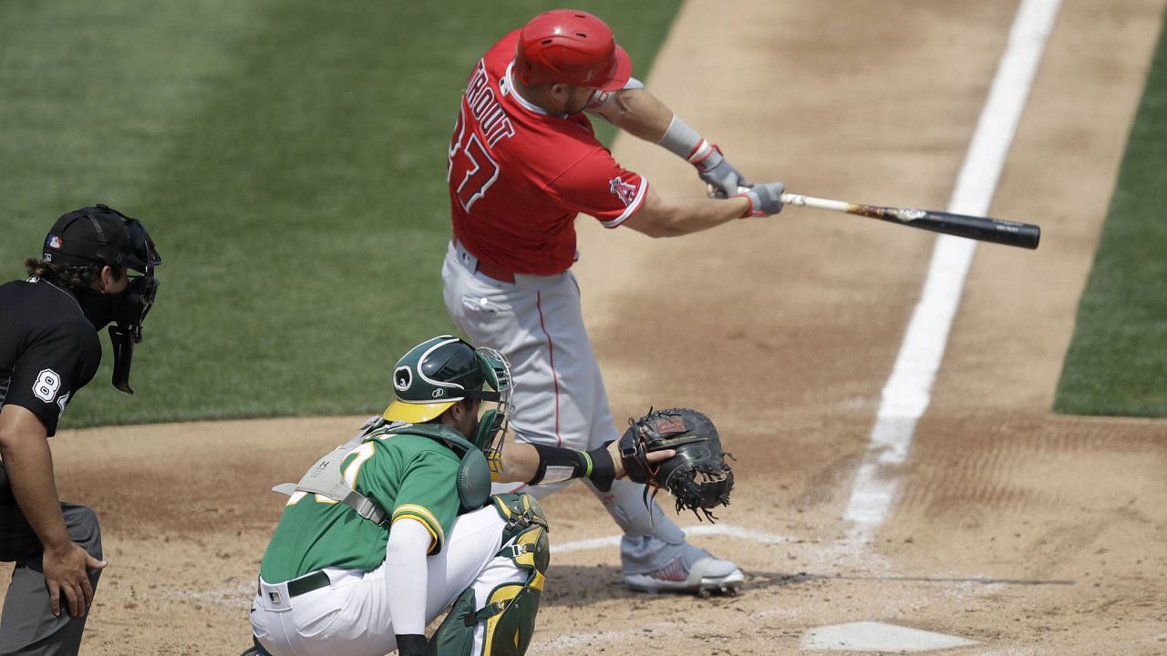 Trout Drives in 3 Runs, Makes Diving Catch as Angels Top A's