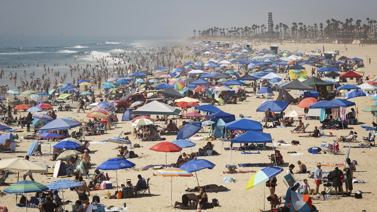 FILE - Huntington Beach, Calif. in Sept. 2020 (AP Photo/Christian Monterrosa)