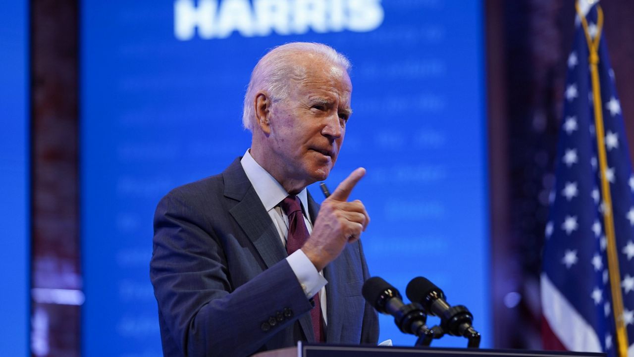 Joe Biden gives a speech on the Supreme Court in Wilmington, Delaware on Sunday. (AP Photo/Andrew Harnik)