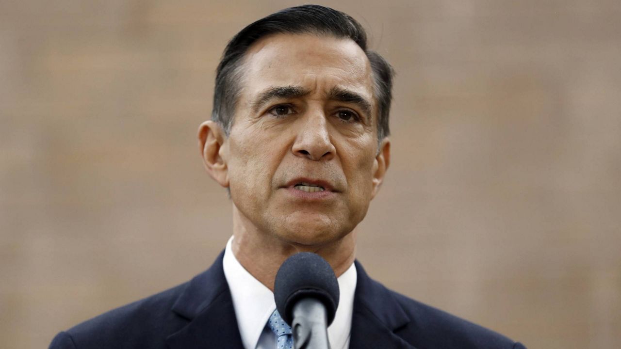 FILE - In this Sept. 26, 2019 photo, former Republican congressman Darrell Issa speaks during a news conference in El Cajon, Calif. (AP/Gregory Bull)