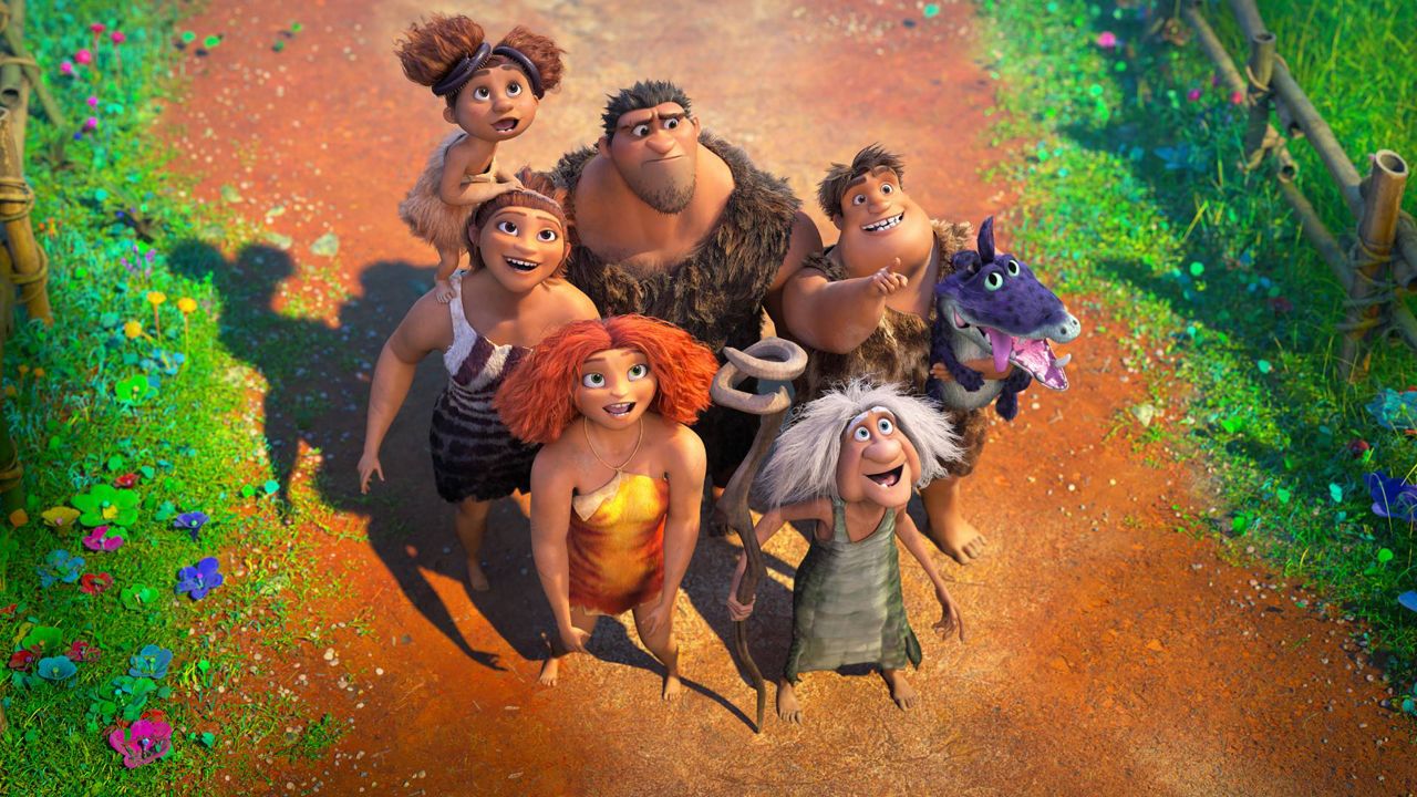 This image released by DreamWorks shows a scene from the animated film "The Croods: A New Age." (DreamWorks Animation via AP)  