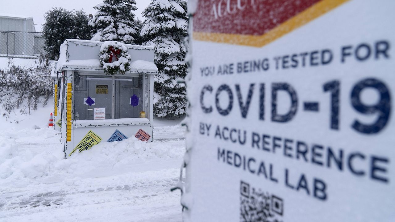 A COVID-19 testing site in Pawtucket, R.I. (AP Photo/David Goldman)