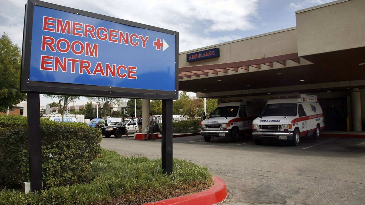This Friday, Sept. 30, 2011, file photo shows the emergency room entrance at the Henry Mayo Newhall Memorial Hospital in Santa Clarita, Calif. (AP Photo/Jason Redmond, File)