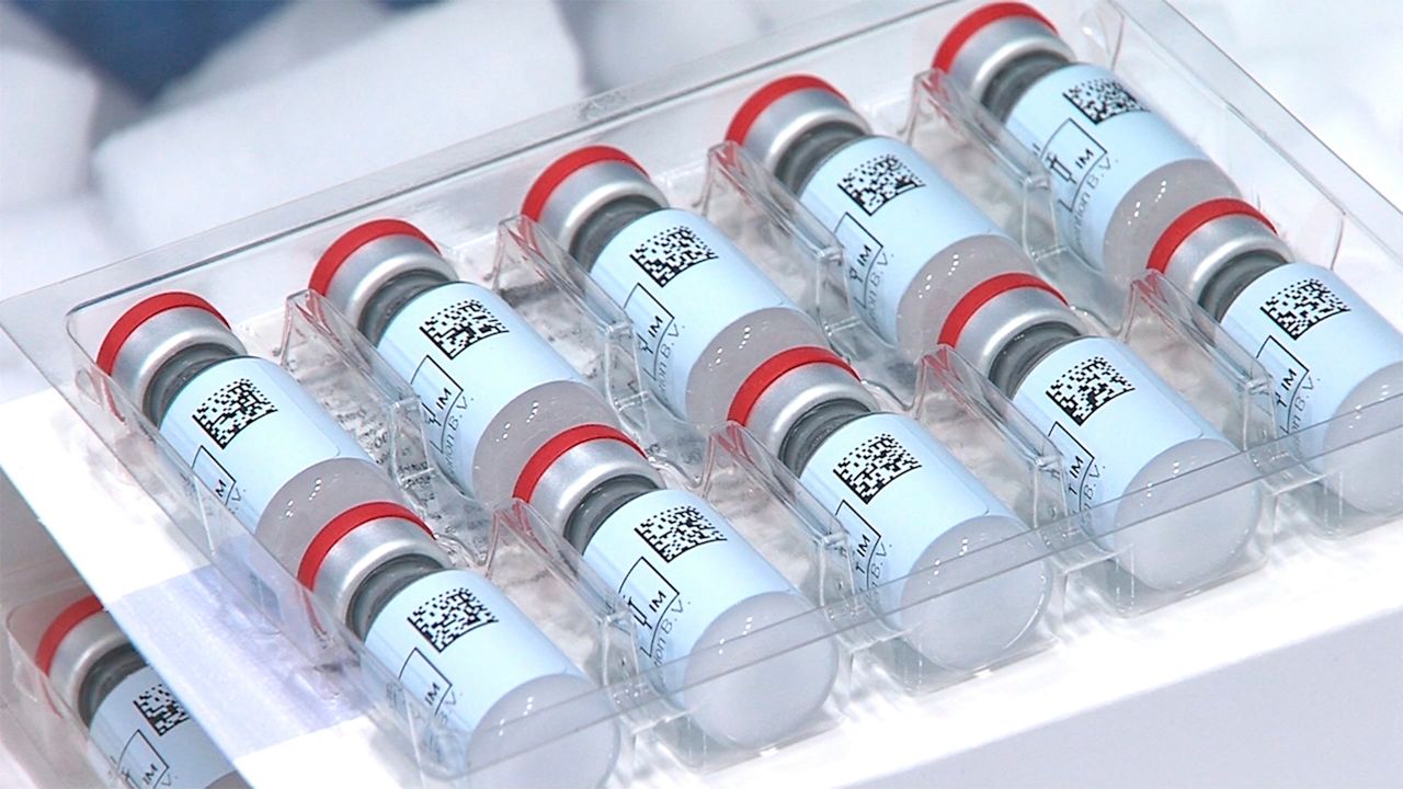 This Dec. 2, 2020 photo provided by Johnson & Johnson shows vials of the Janssen COVID-19 vaccine in the United States. (Johnson & Johnson via AP)
