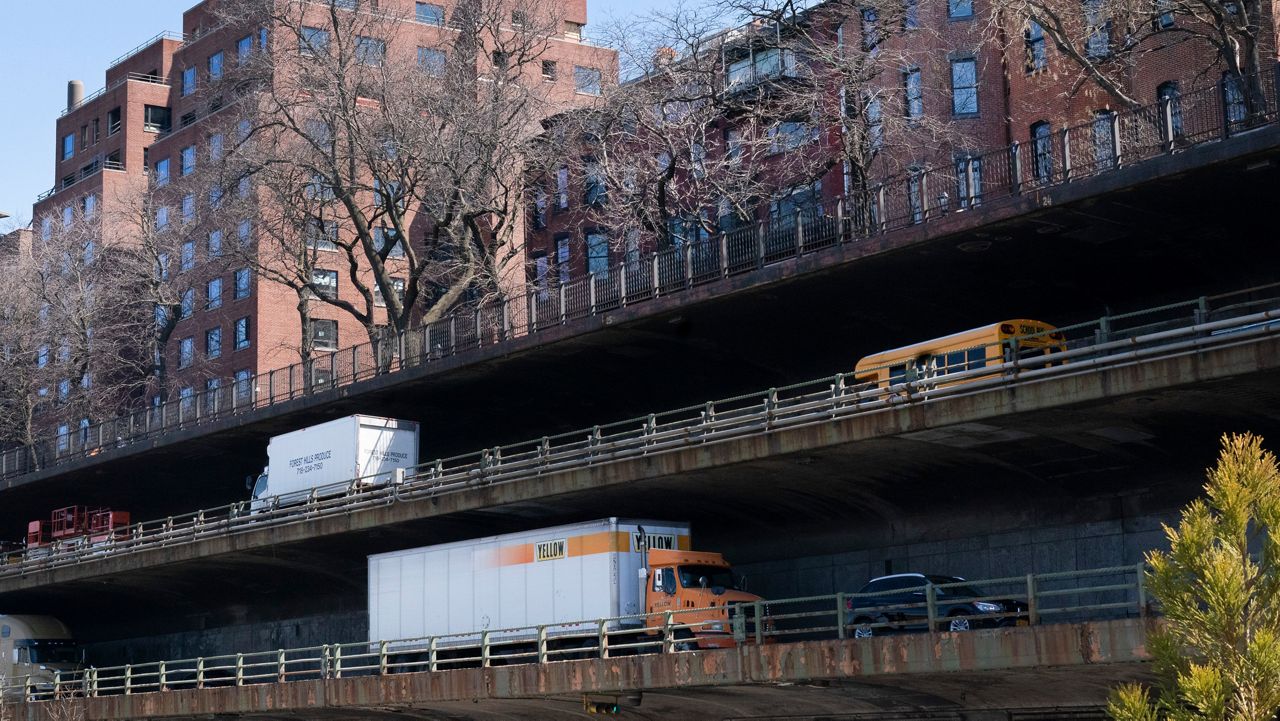 Earlier this year, the Federal Department of Transportation rejected the city’s request for $800 million to overhaul the more than 70-year-old section of highway that’s at risk of collapse. (AP Photo/Mark Lennihan)