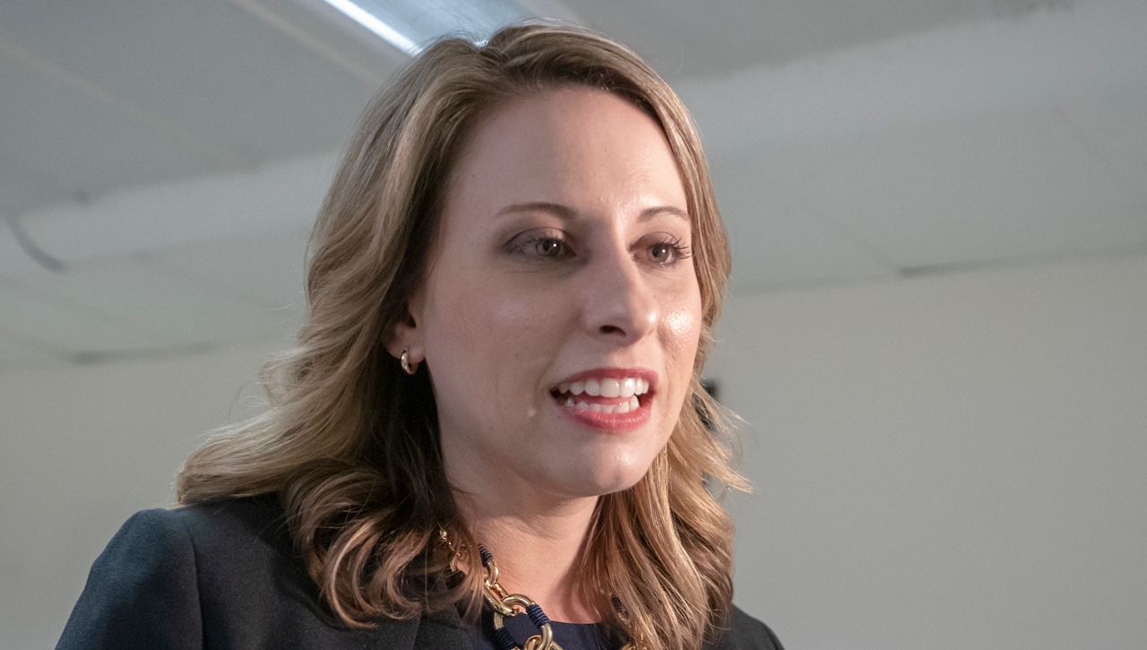 In this April 3, 2019 file photo Rep. Katie Hill, D-Calif., is seen on Capitol Hill in Washington (AP Photo/J. Scott Applewhite,File).