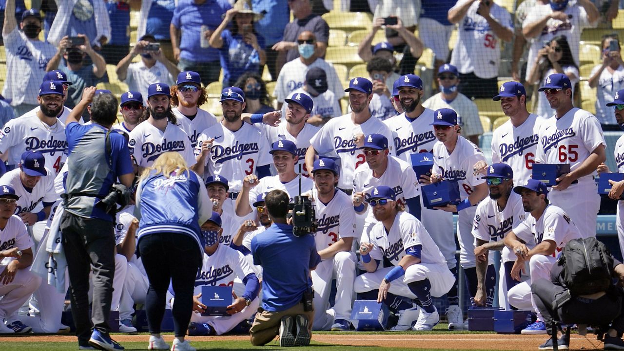 Dodgers Present Championship Rings, Raise Banner