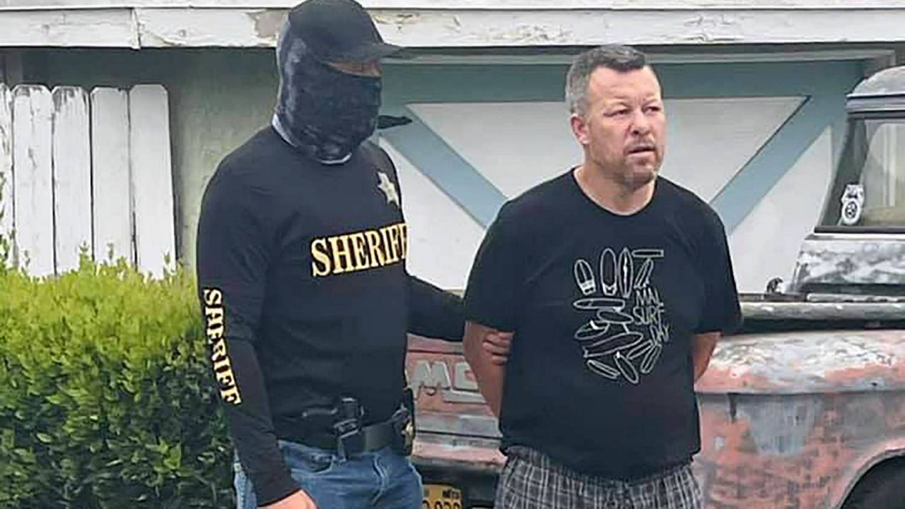 This photo provided by the San Luis Obispo County Sheriff's Office shows suspect Paul Flores who was taken into custody in the San Pedro area of Los Angeles on Tuesday, April 13, 2021, for the murder of Kristin Smart. (San Luis Obispo County Sheriff's Office via AP)