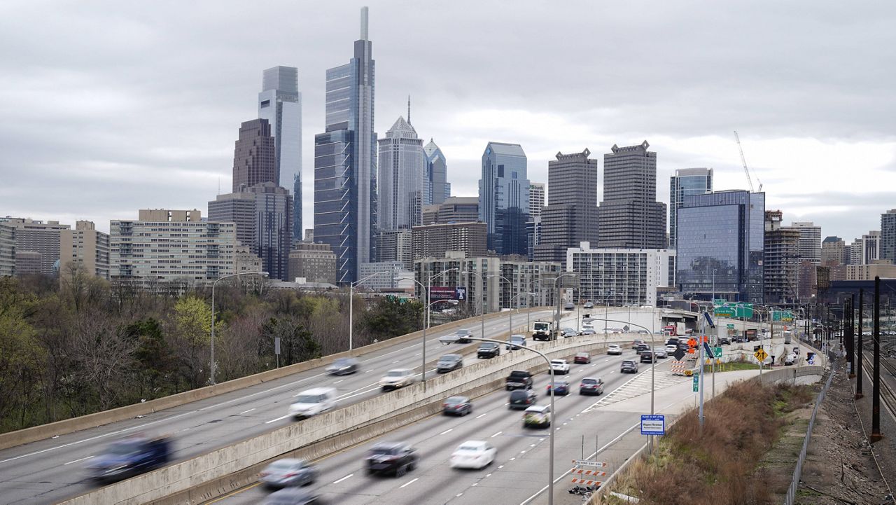 In this March 31 file photo, traffic moves along the Interstate 76 highway in Philadelphia. (AP Photo/Matt Rourke, File)