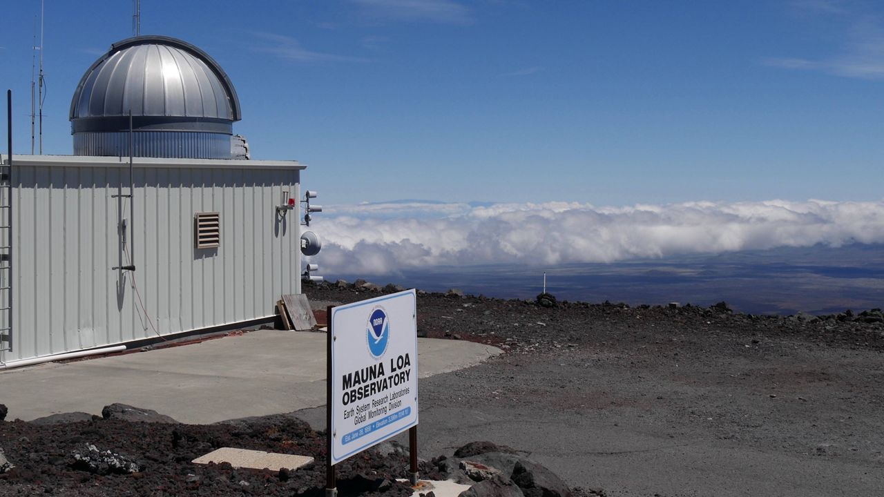 The Mauna Loa Atmospheric Baseline Observatory in Hawaii (Susan Cobb/NOAA Global Monitoring Laboratory via AP)