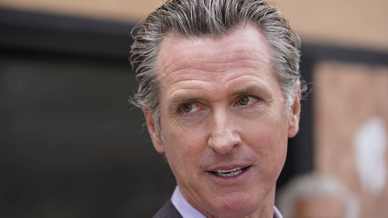In this June 3, 2021 file photo, California Gov. Gavin Newsom listens to questions during a news conference in San Francisco. (AP Photo/Eric Risberg)