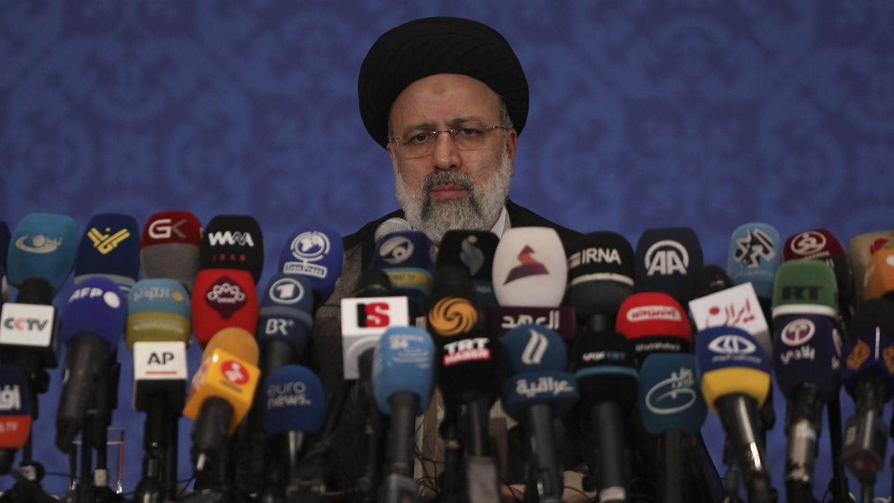 Iran's new president-elect, Ebrahim Raisi, speaks during a news conference in Tehran, Iran, on Monday. (AP Photo/Vahid Salemi, File)