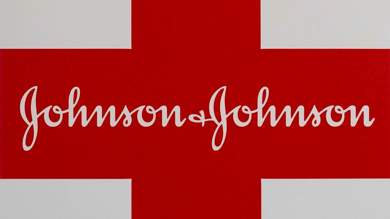 A Johnson & Johnson logo is seen on the exterior of a first aid kit in Walpole, Mass.  (AP/Steven Senne)