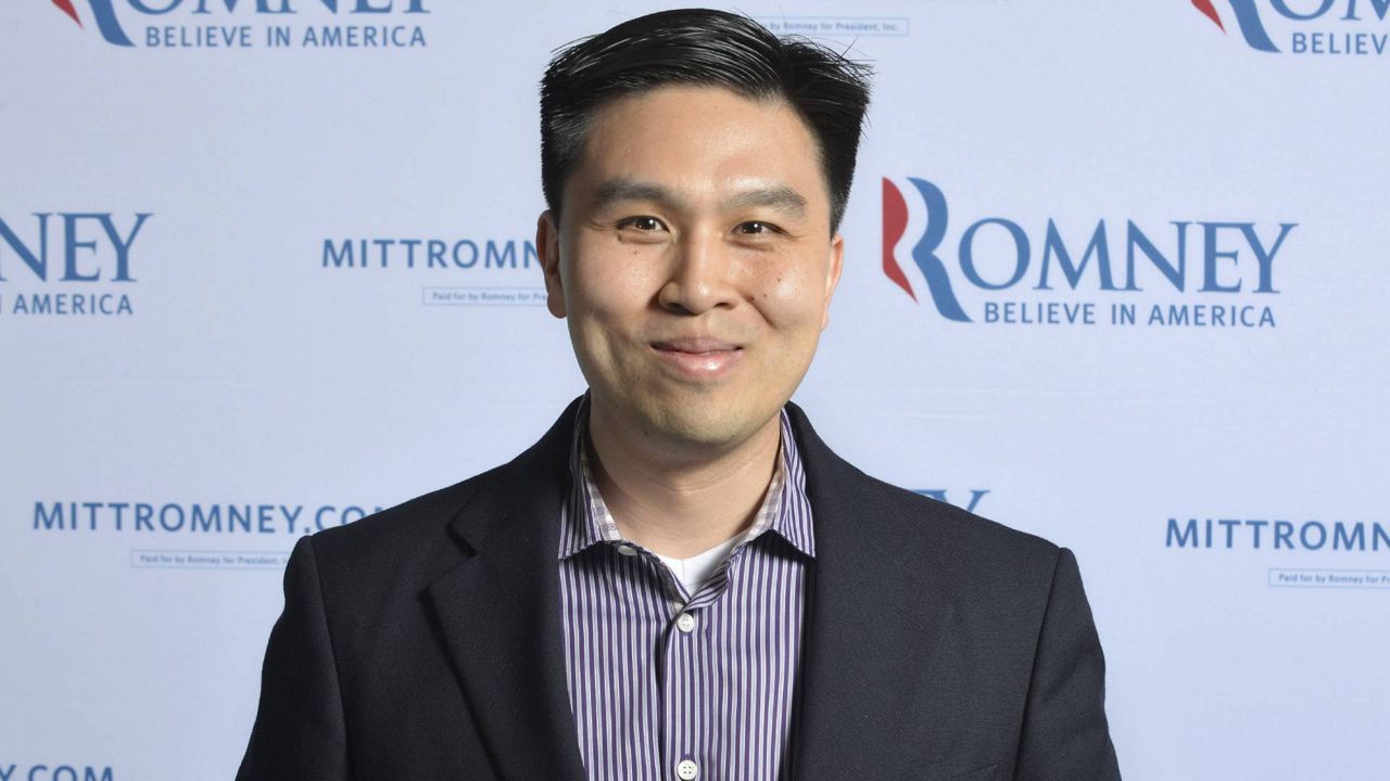 In this June 1, 2012 file photo, then-campaign policy director Lanhee Chen is photographed at the Mitt Romney campaign's Boston headquarters. (AP Photo/Josh Reynolds)