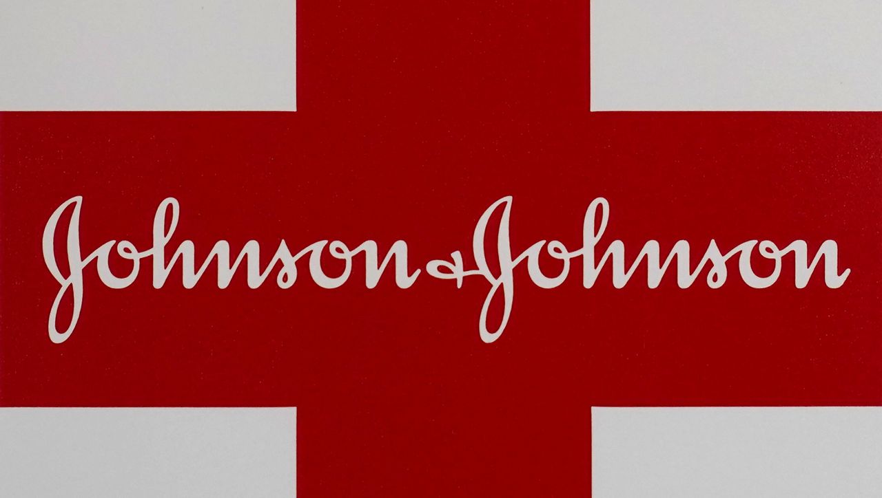 This Feb. 24, 2021 photo shows a Johnson & Johnson logo on the exterior of a first aid kit. (AP Photo/Steven Senne, file)