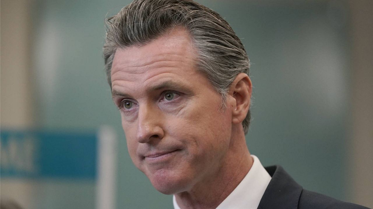 In this July 26, 2021, file photo, Gov. Gavin Newsom speaks at a news conference in Oakland, Calif. (AP Photo/Jeff Chiu)