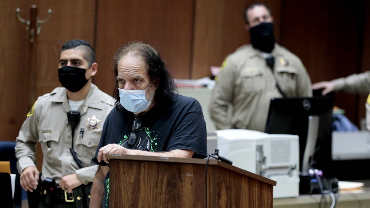 In this June 26, 2020, file photo, adult film performer Ron Jeremy appears for his arraignment on rape and sexual assault charges at Clara Shortridge Foltz Criminal Justice Center in Los Angeles. (AP Photo/David McNew, Pool)