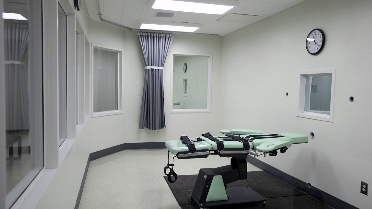 A photo shows the death chamber of the new lethal injection facility at San Quentin State Prison in San Quentin, Calif. on Sept. 21, 2010. (AP Photo/Eric Risberg)