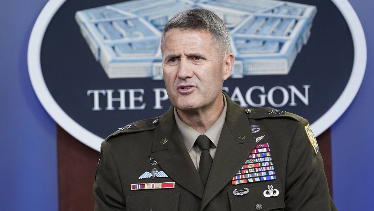Army Maj. Gen. Hank Taylor speaks during a briefing at the Pentagon in Washington on Saturday. (AP Photo/Susan Walsh, File)