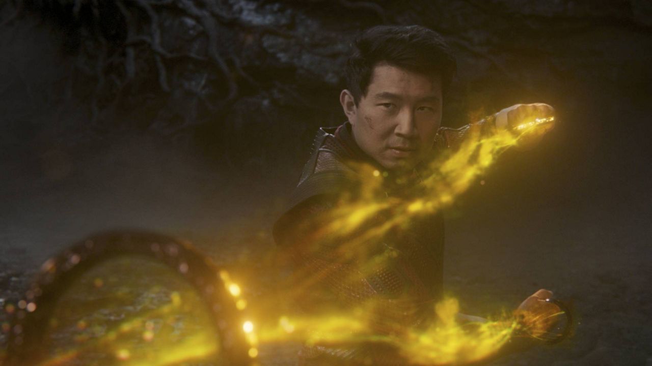 This image released by Marvel Studios shows Simu Liu in a scene from "Shang-Chi and the Legend of the Ten Rings." (Marvel Studios via AP